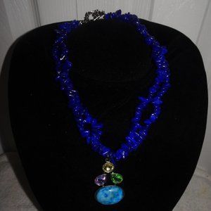 Novadab Blue Stone Chip Faux Turquoise Necklace